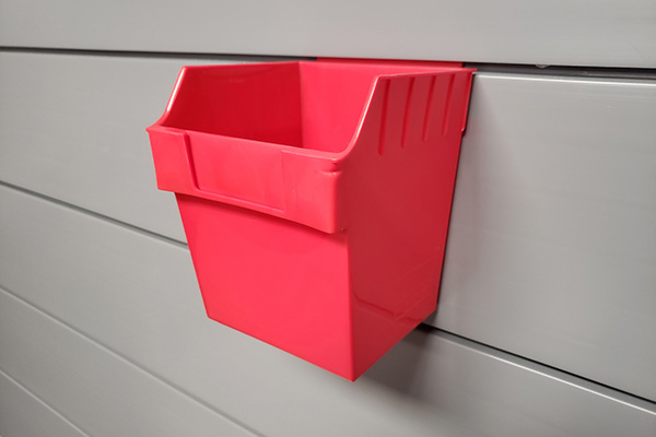 Medium Utility Bin - RED. CWUBM-RED. Handy for storing a variety of small to medium size items such as spray cans, cleaners, caulking, and loose cables.