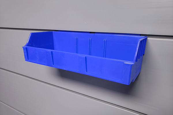 Wide Utility Bin - BLUE. CWUBW-BLU. A versatile storage bin able to accommodate a wide range of items. The unique size makes it the perfect "catch all" bin. Handy dividers can be used to create 2 compartments or three.Available dividers (Small).